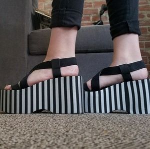 SOLD Rocket Dog striped platform sandals